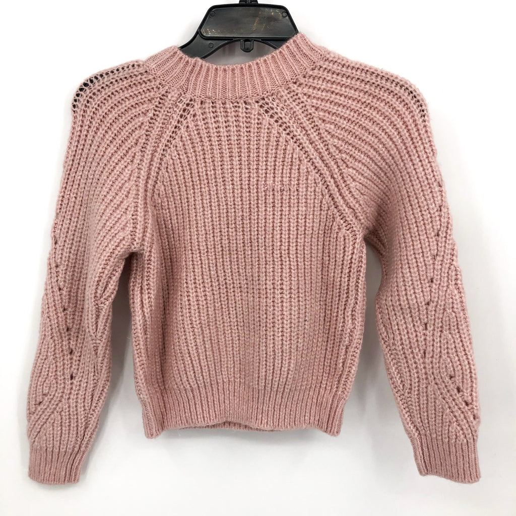 BARDOT Girl's Cozy Cable Knit Crewneck Sweater Size 14 Pink Potpourri NWT