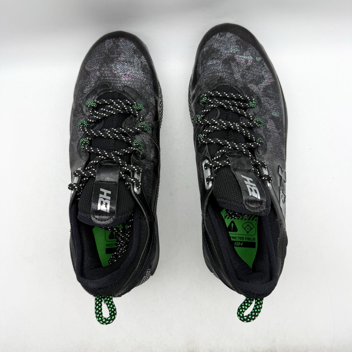 Under Armour Mens Harper 8 Low ST Metal Baseball Cleats Size 12 Black Green NWOB