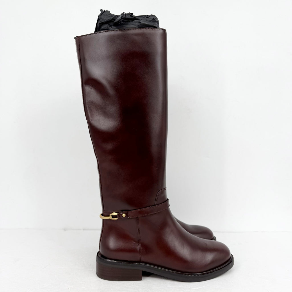 Vince Camuto Womens Adria Knee High Boot 6.5 M Narrow Calf Mahogany Leather NIB