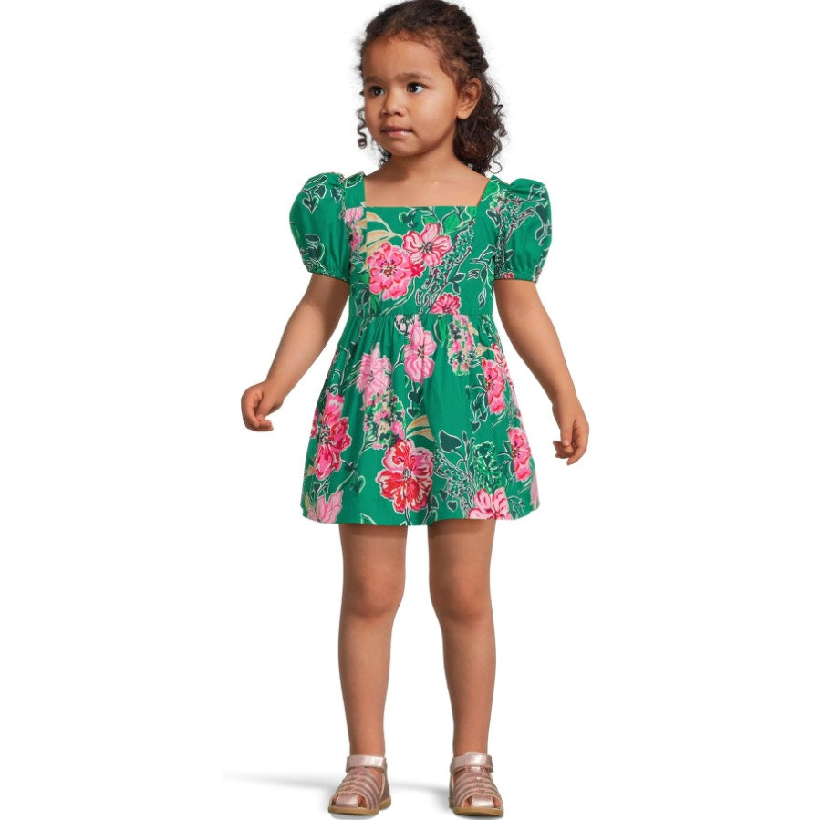 LILLY PULITZER Shivangi Dress Girls 5 Green Safari Sanctuary Short Sleeve NWT