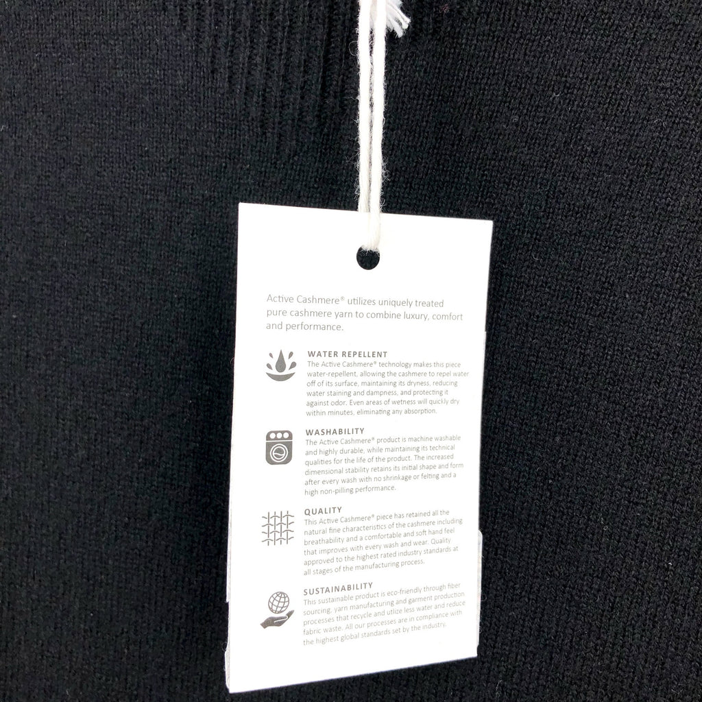 ACTIVE CASHMERE Women's Cashmere Cropped Hoodie Sweater Small Black NWT