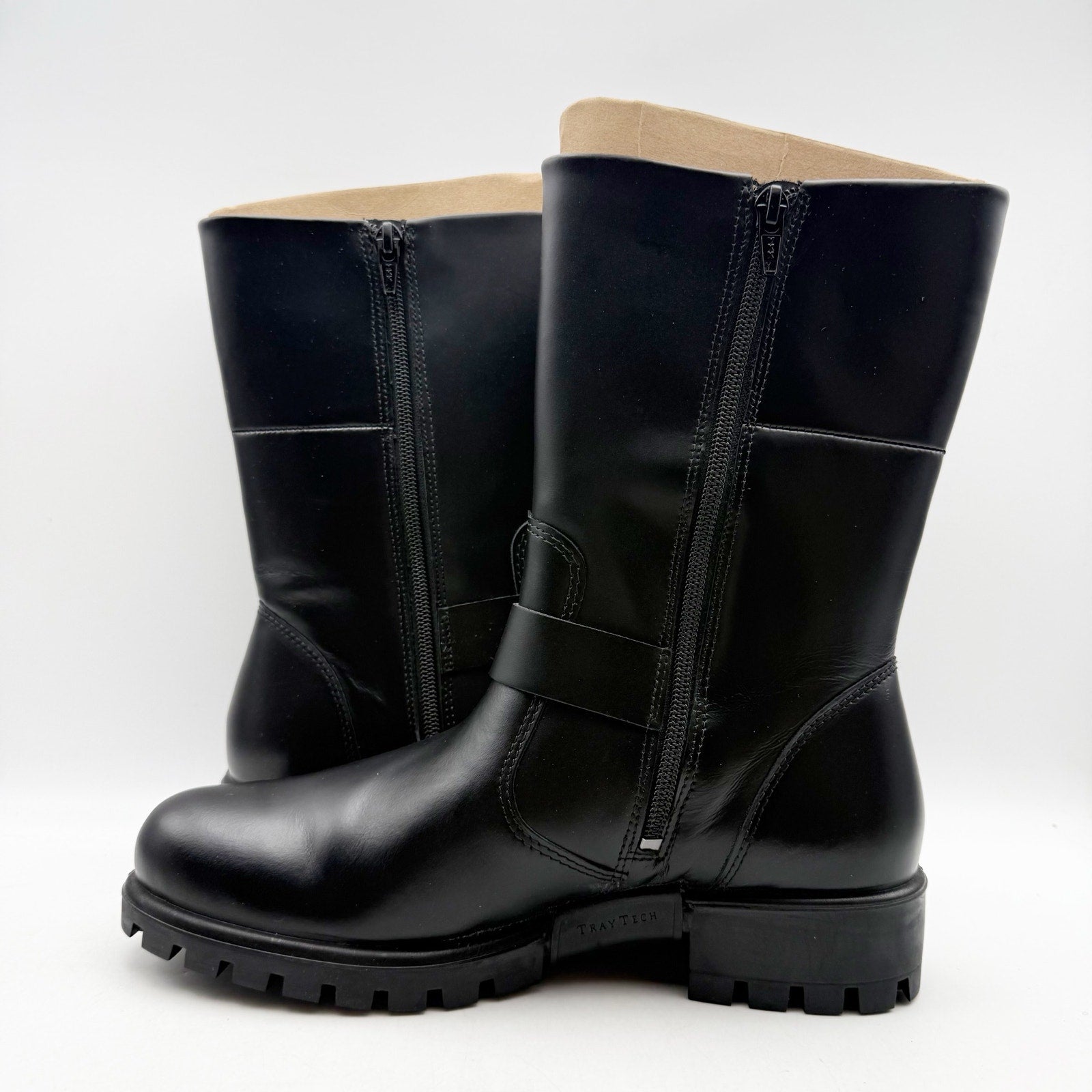 ECCO Womens Modtray Moto Mid Calf Boots EU 38 US 7-7.5 Black Leather NWOB