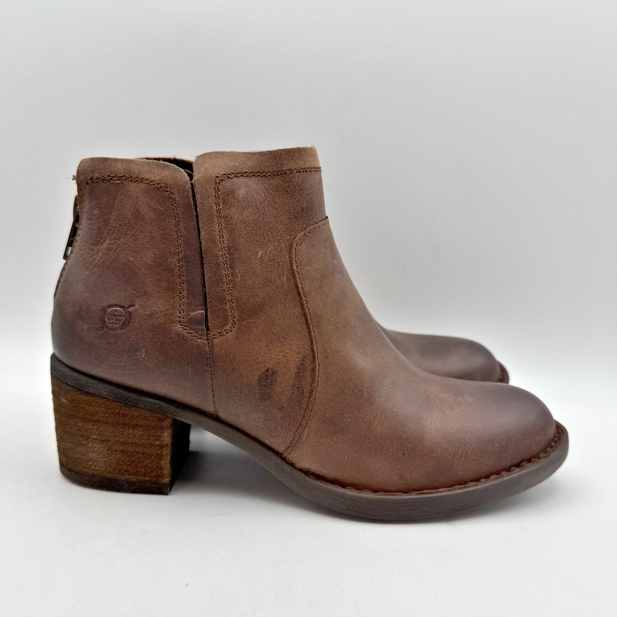 Born Womens Reece Ankle Booties Size 6.5 M EU 37 Brown Leather Boots NIB