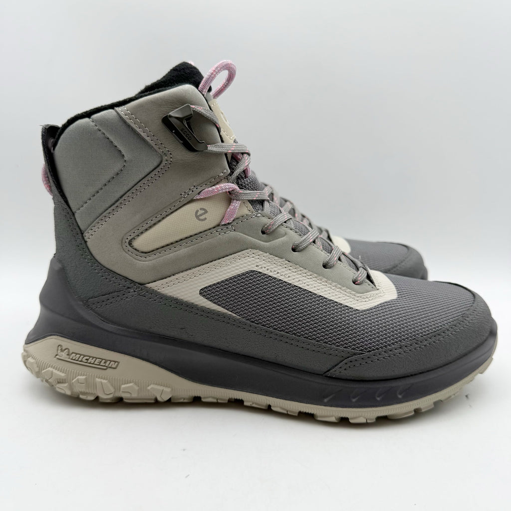 ECCO Womens Ultra Terrain Mid Warm Hiking Boots EU 37 US 6-6.5 Grey WP NIB