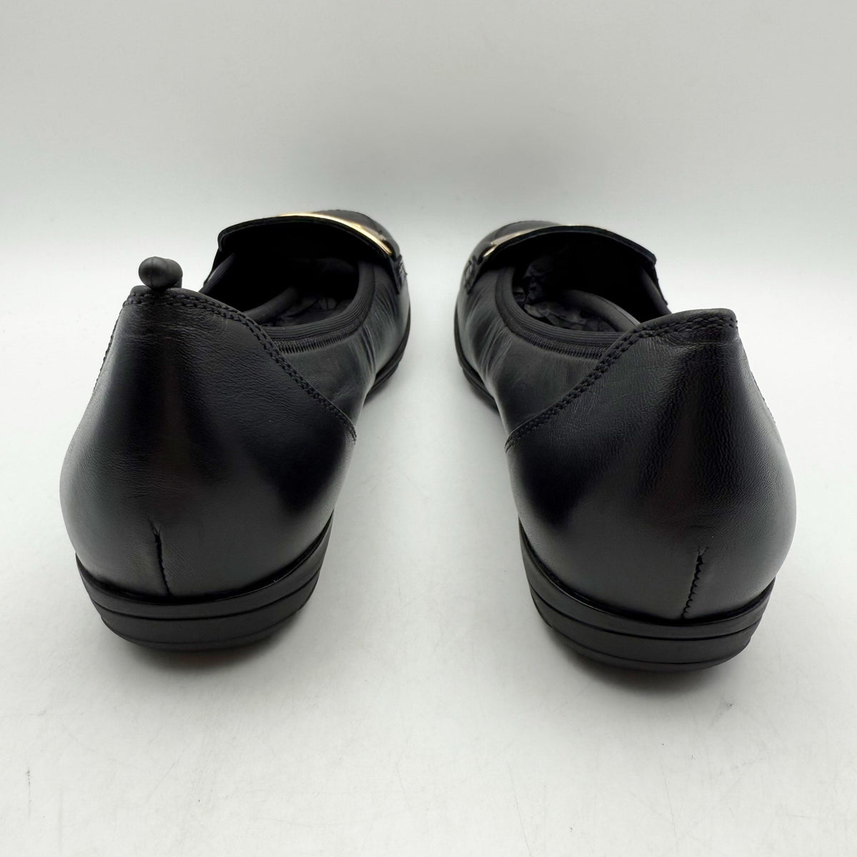 Mephisto Womens Electra Flats EU 38.5 US Size 8.5 Black Leather NIB