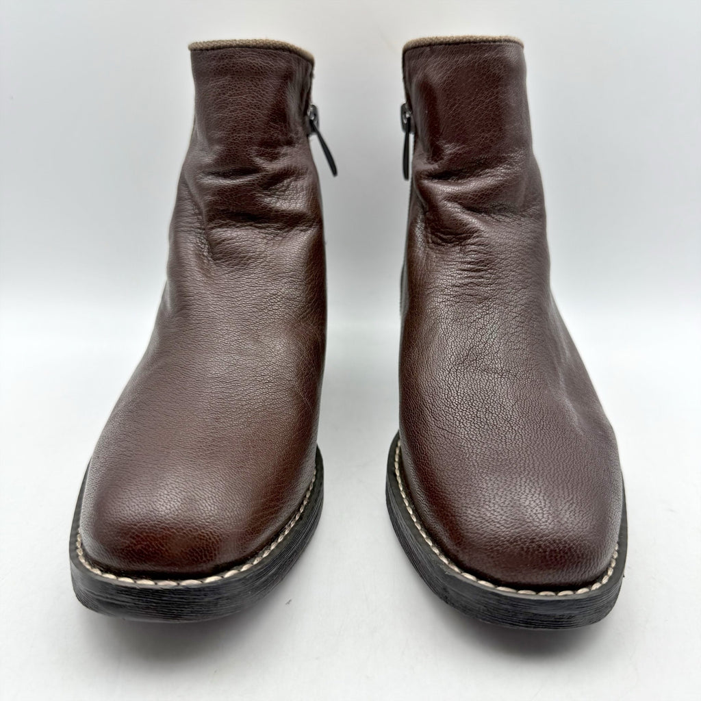 Franco Sarto Womens Marcus Ankle Boots Size 5.5 M Brown Leather Booties NIB