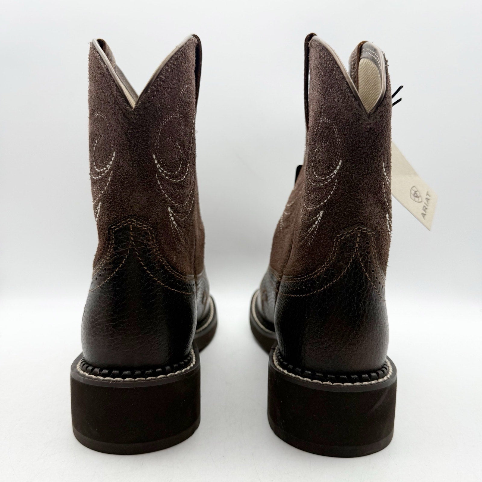 Ariat Womens Fatbaby Heritage Cowboy Dapper Boots US 8 M Brown Leather NWOB