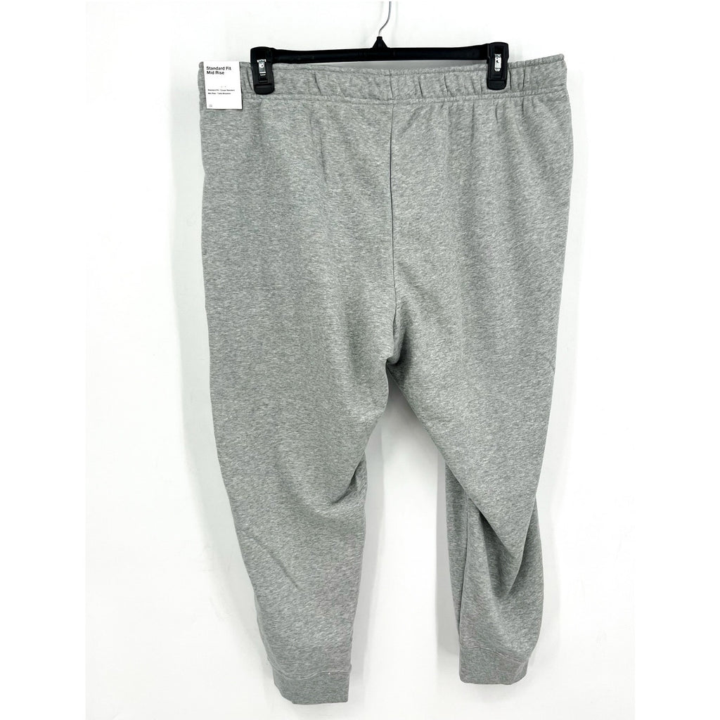NIKE Womens Club Fleece Mid-Rise Jogger Pants 3X Grey White Sweatpants NWT