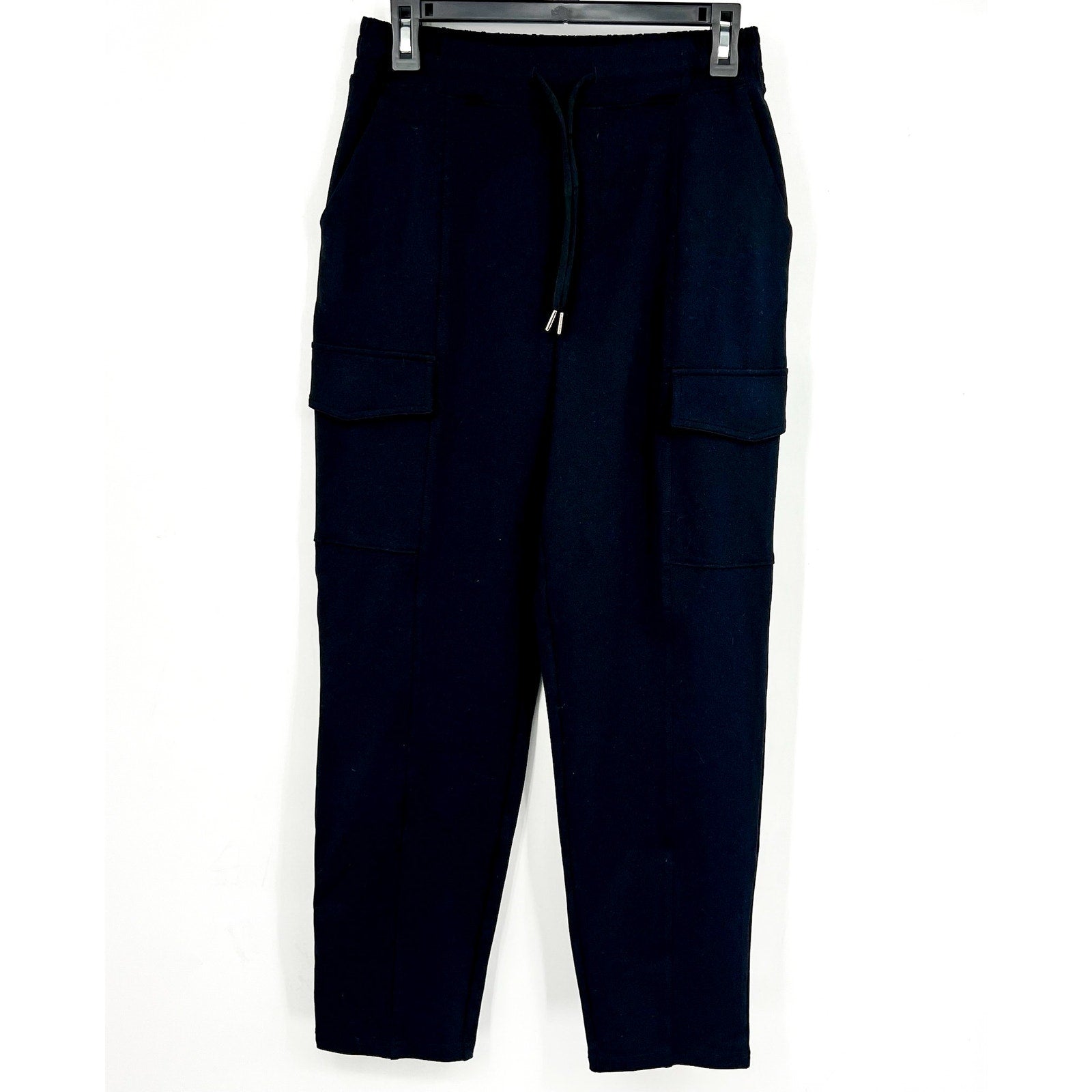 SKECHERS Women's Slip-in Cargo Casual Pants XS Bold Black Drawstring NWT