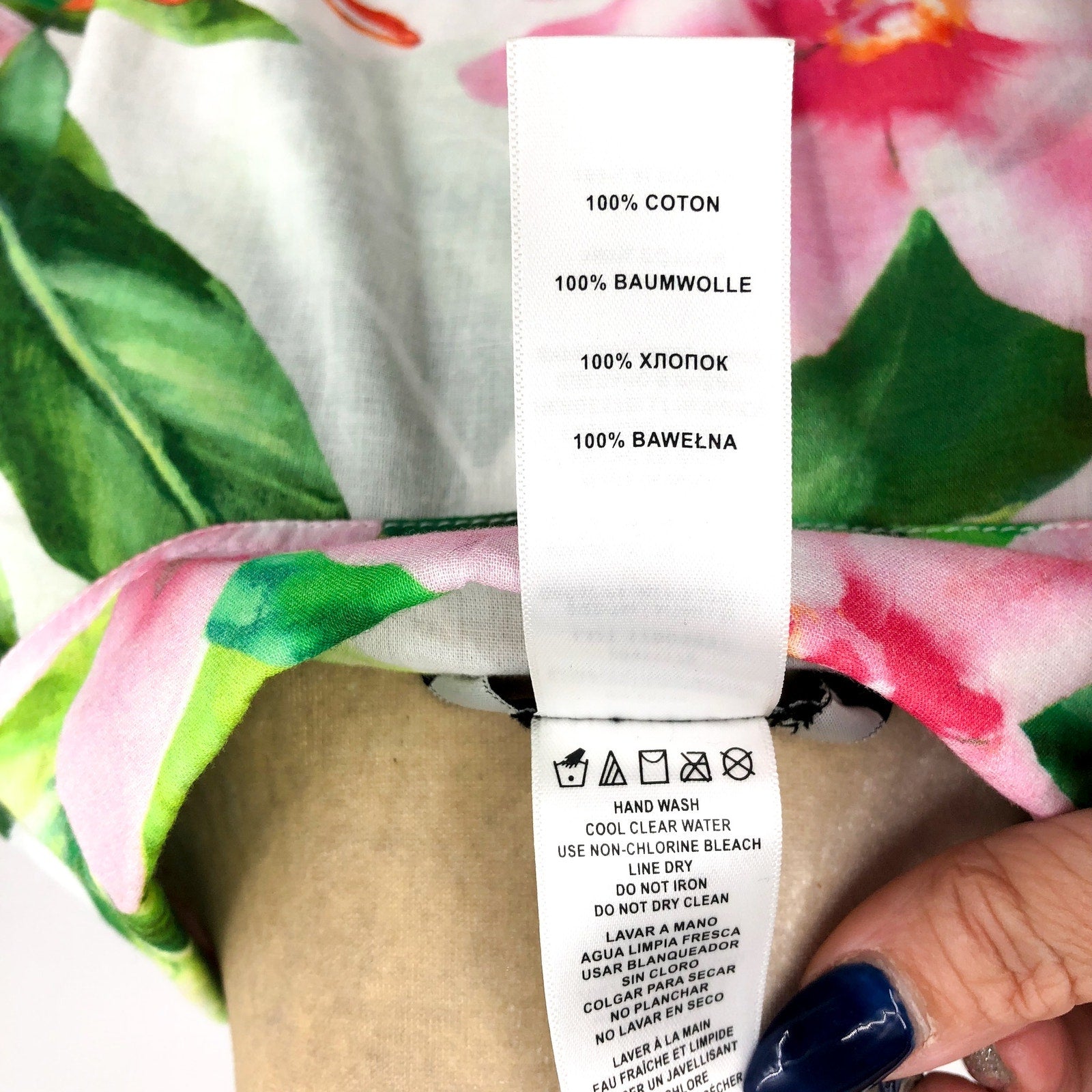 LAUREN RALPH LAUREN Tropical Floral Voile Shirtdress XL White Multi NWOT