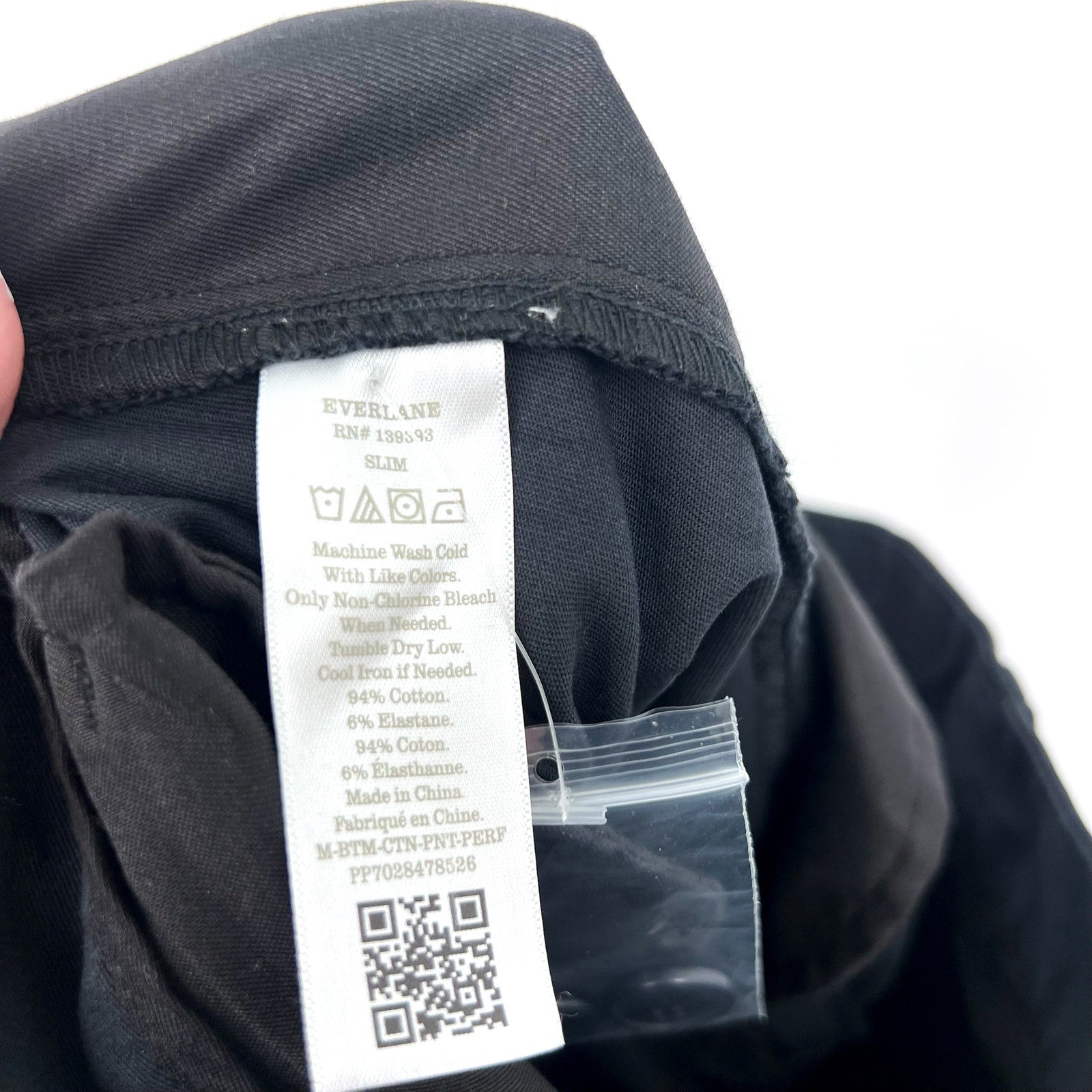 EVERLANE Men's Uniform Performance Chino Pants 31x32 Black Slim Fit NWT
