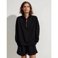 VARLEY Women's Hawley Half Zip Sweatshirt Small Black DoubleSoft NWT
