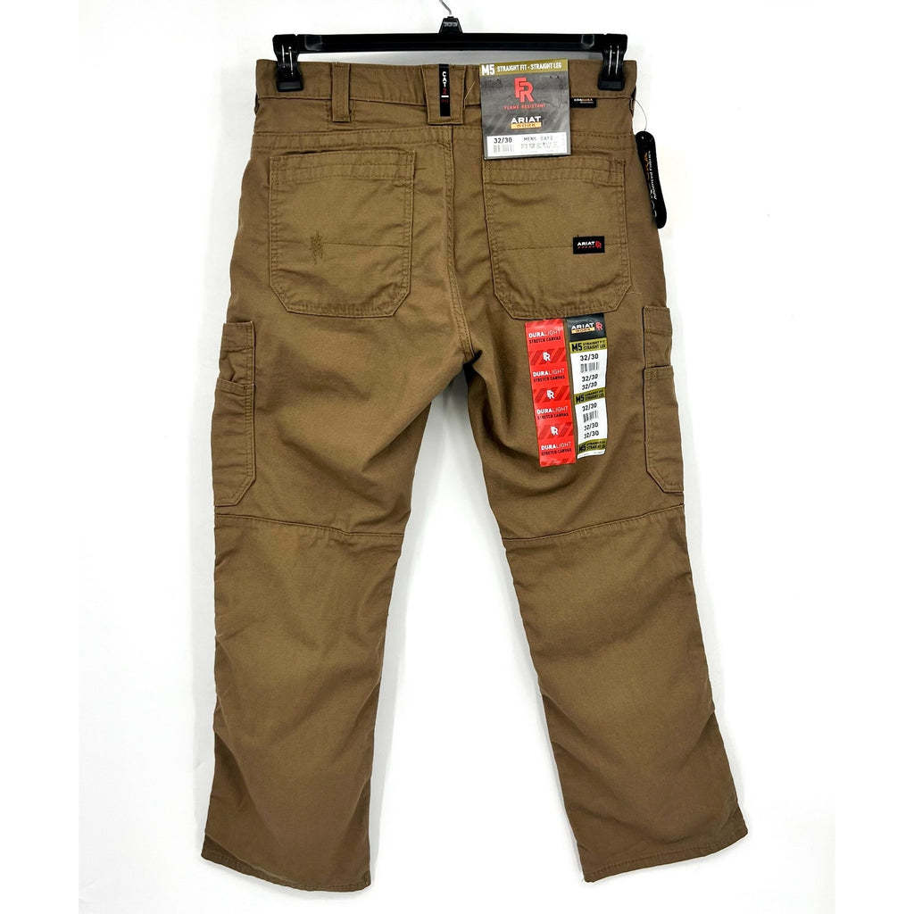 ARIAT Men FR M5 Stretch DuraLight Stackable Straight Pants 32x30 Field Khaki NWT
