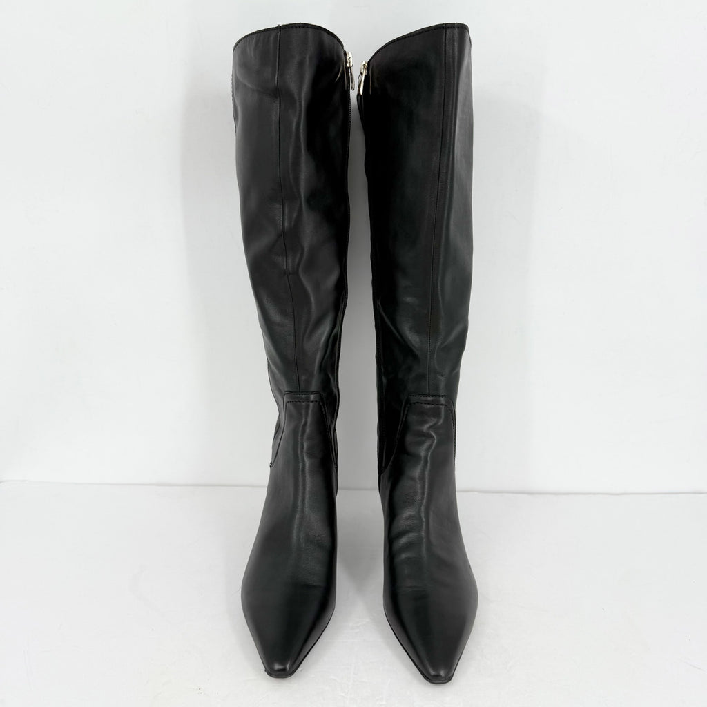 Naturalizer Women Deesha Knee High Boots US 7.5 WIDE Wide Calf Black Leather NIB