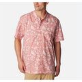 COLUMBIA Mens PFG Trollers Best Short Sleeve Shirt Small Pale Pink White NWT