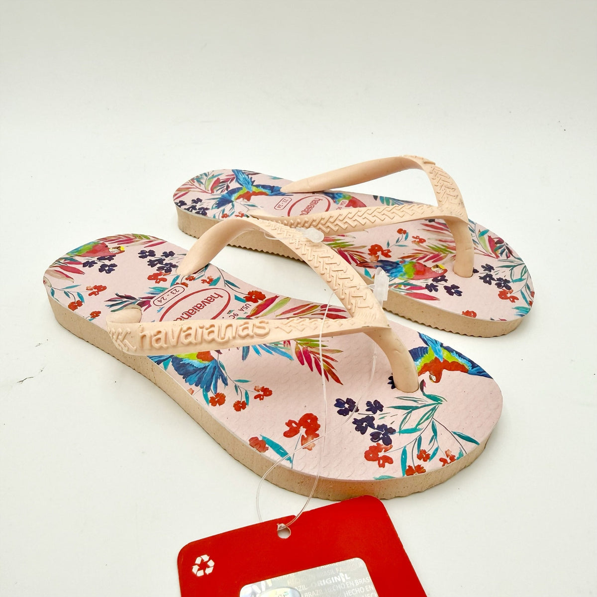 Havaianas Childrens Flip-Flops US 9 EU 23-24 Pink Floral NWT