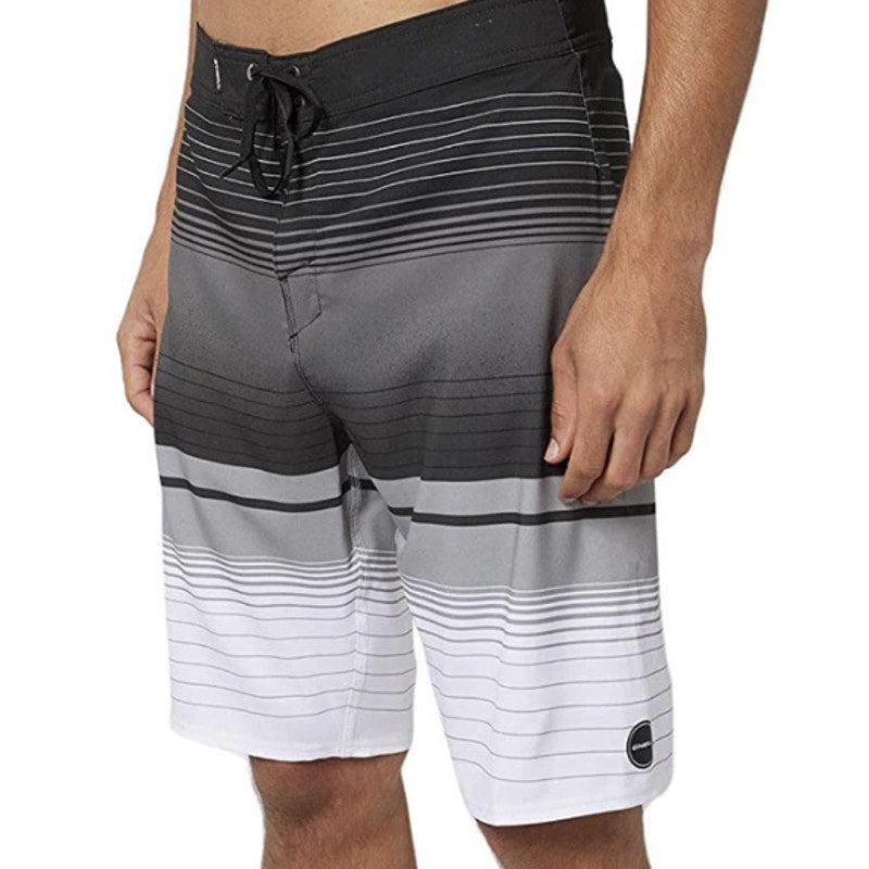 O'NEILL Mens Hyperfreak Lincoln Board Short Size 30 Small Black Grey Stripe NWOT