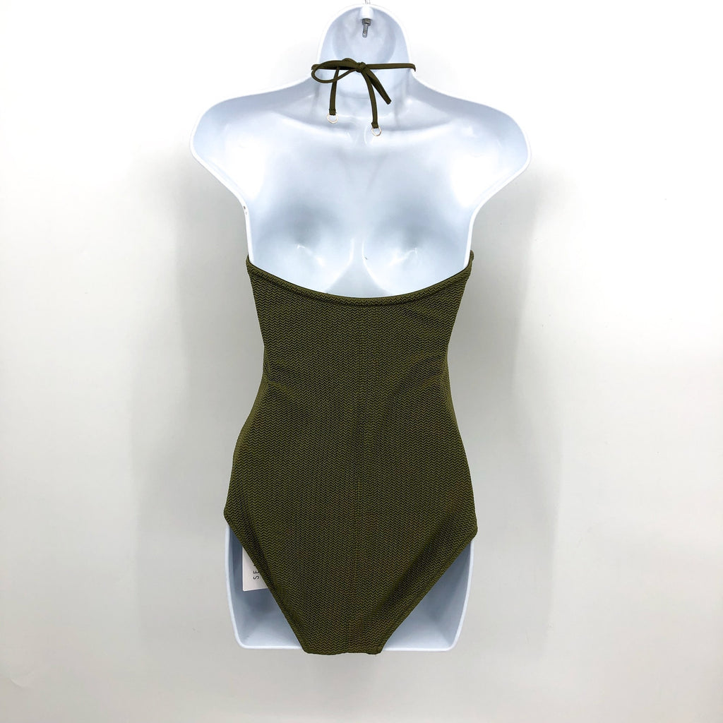 SEAFOLLY Sea Dive Bandeau Maillot One Piece Swimsuit US 8 Green Khaki NWT