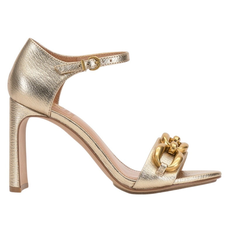 Vince Camuto Womens Aurelia Heel Sandals Size 12 M EU 43.5 Gold Leather NIB