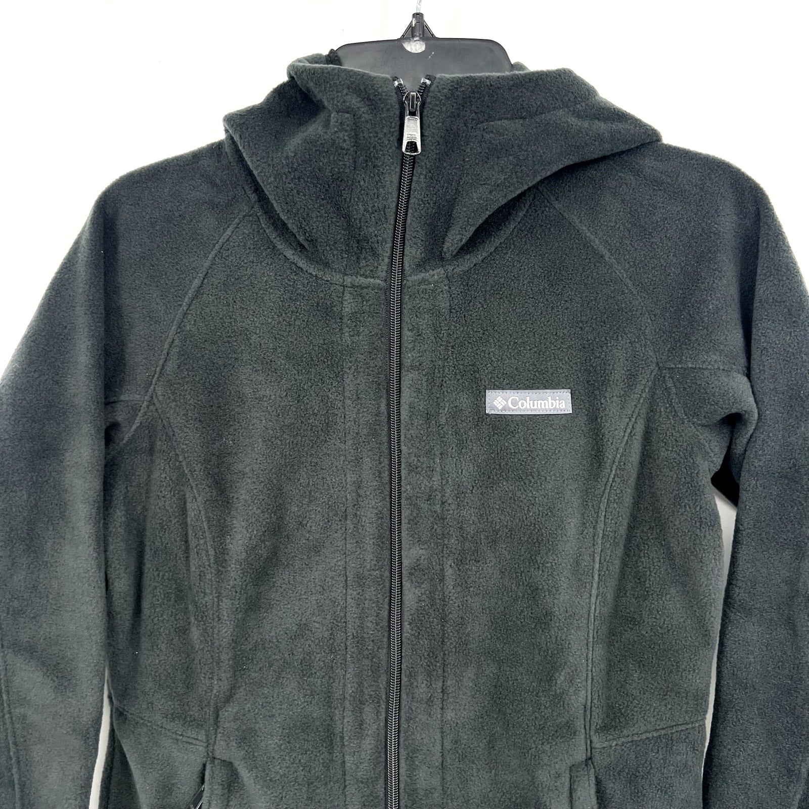 COLUMBIA Women's Benton Springs II Long Fleece Hoodie Jacket Small Black NWT