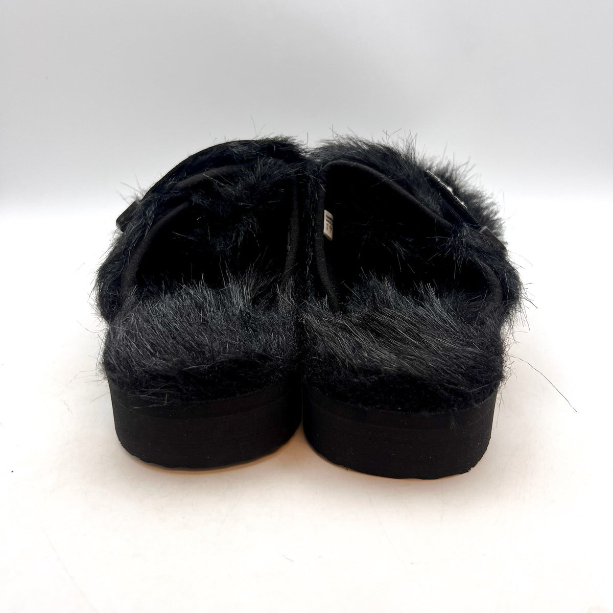 SUICOKE Womens Zavo Faux Fur Slide Clogs Size 7 EU 36 Black Faux Fur NWOB