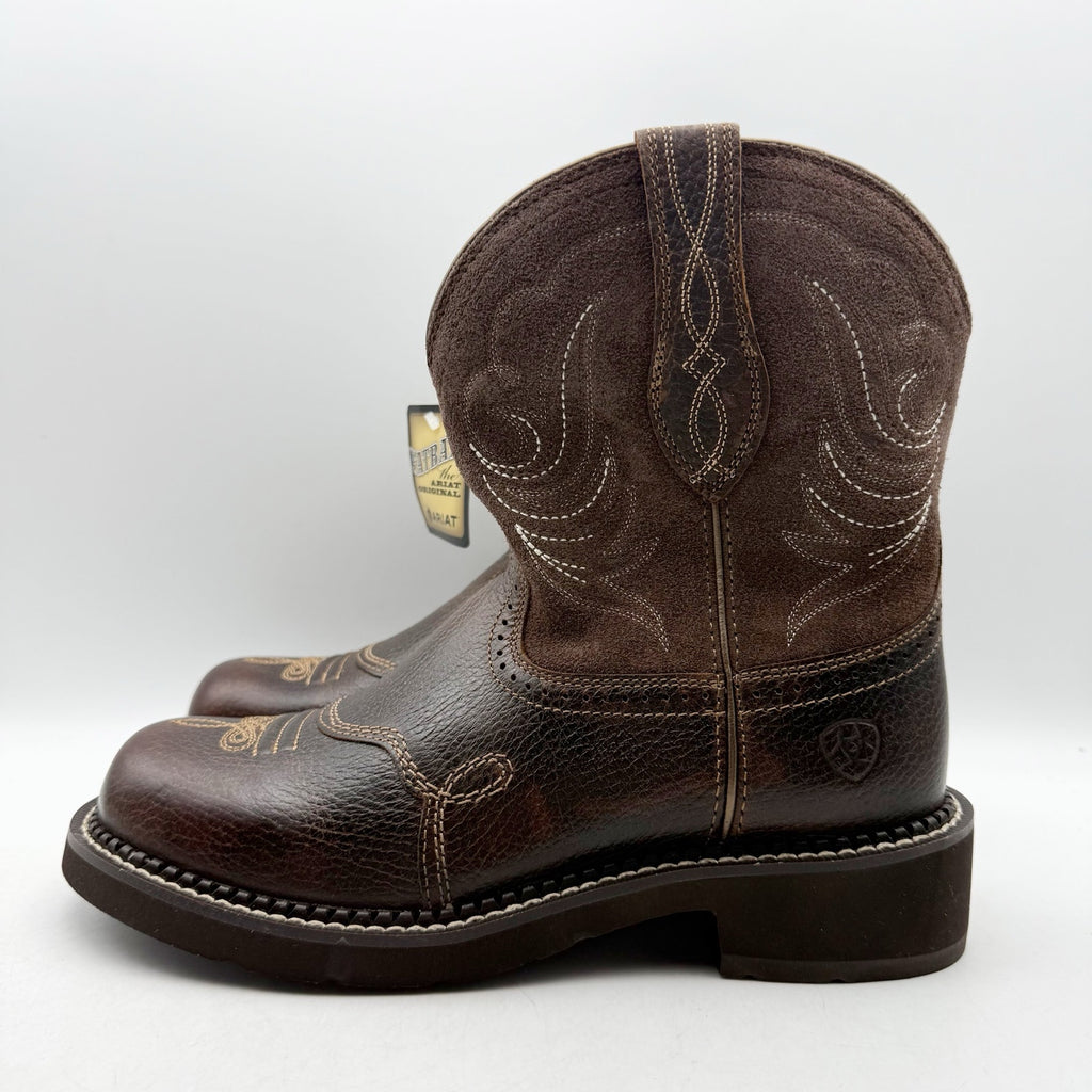 Ariat Womens Fatbaby Heritage Cowboy Dapper Boots US 8 M Brown Leather NWOB
