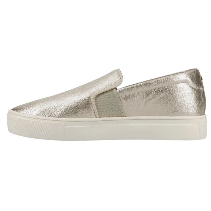 Birdies Womens Swift Casual Sneakers Size 6.5 Gold Metallic Leather Slip On NWOB