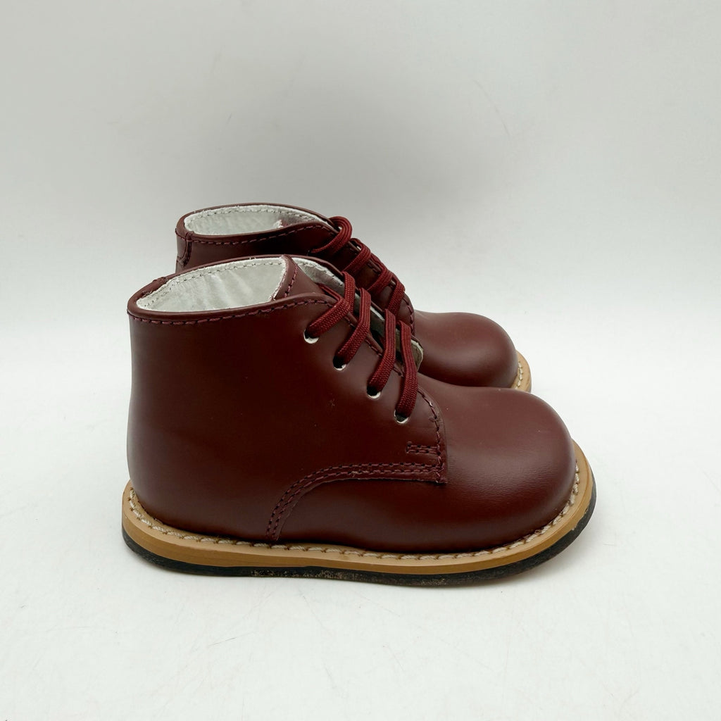 Josmo Baby Traditional First Walker Bootie US 4 Burgundy Red Leather NWOB