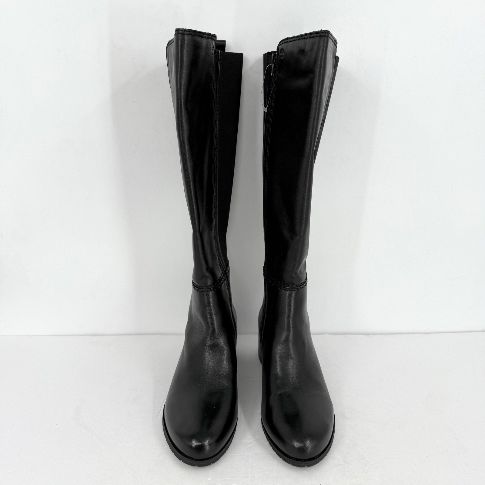Naturalizer Womens Brent Knee High Boots 10 Wide Black Leather Weatherproof NWOB