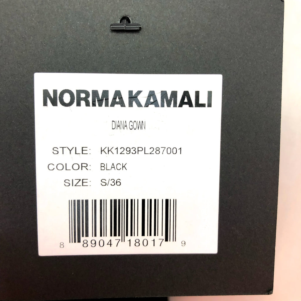 NORMA KAMALI Women's Diana Gown Small 36 Black One Shoulder Asymmetric NWT