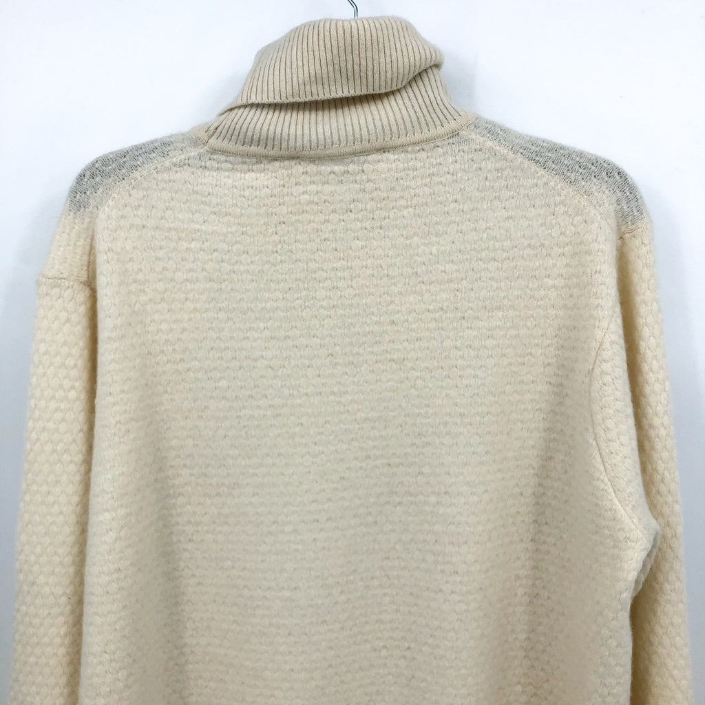 JACK VICTOR Men's Renfrew Turtleneck Sweater XL White Ecru Cashmere Wool NWT