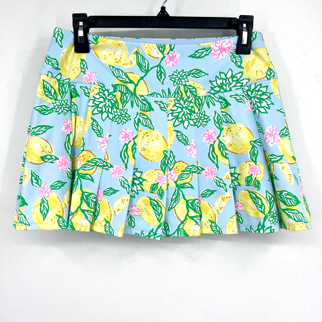 LILLY PULITZER Luxletic Annora Skort Small Bluette Make Lemonade UPF 50+ NWT
