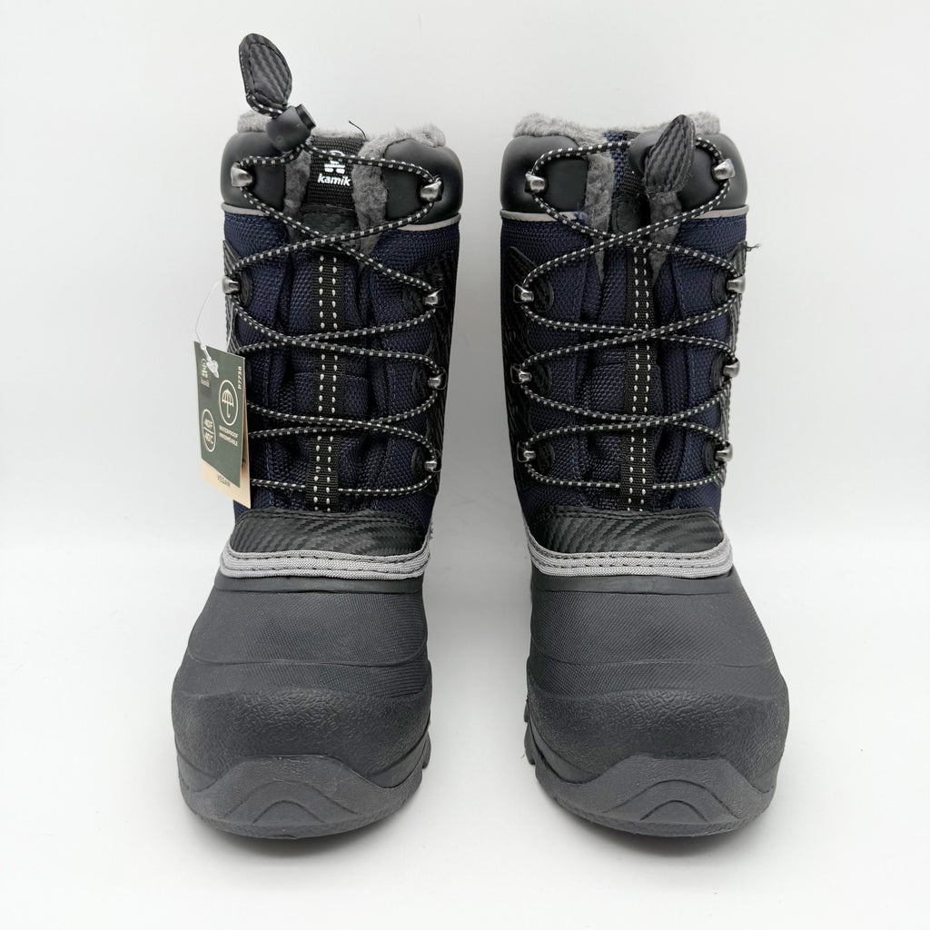 Kamik Kids Luke Snow Boots US 2 EU 33.5 Navy Waterproof NIB