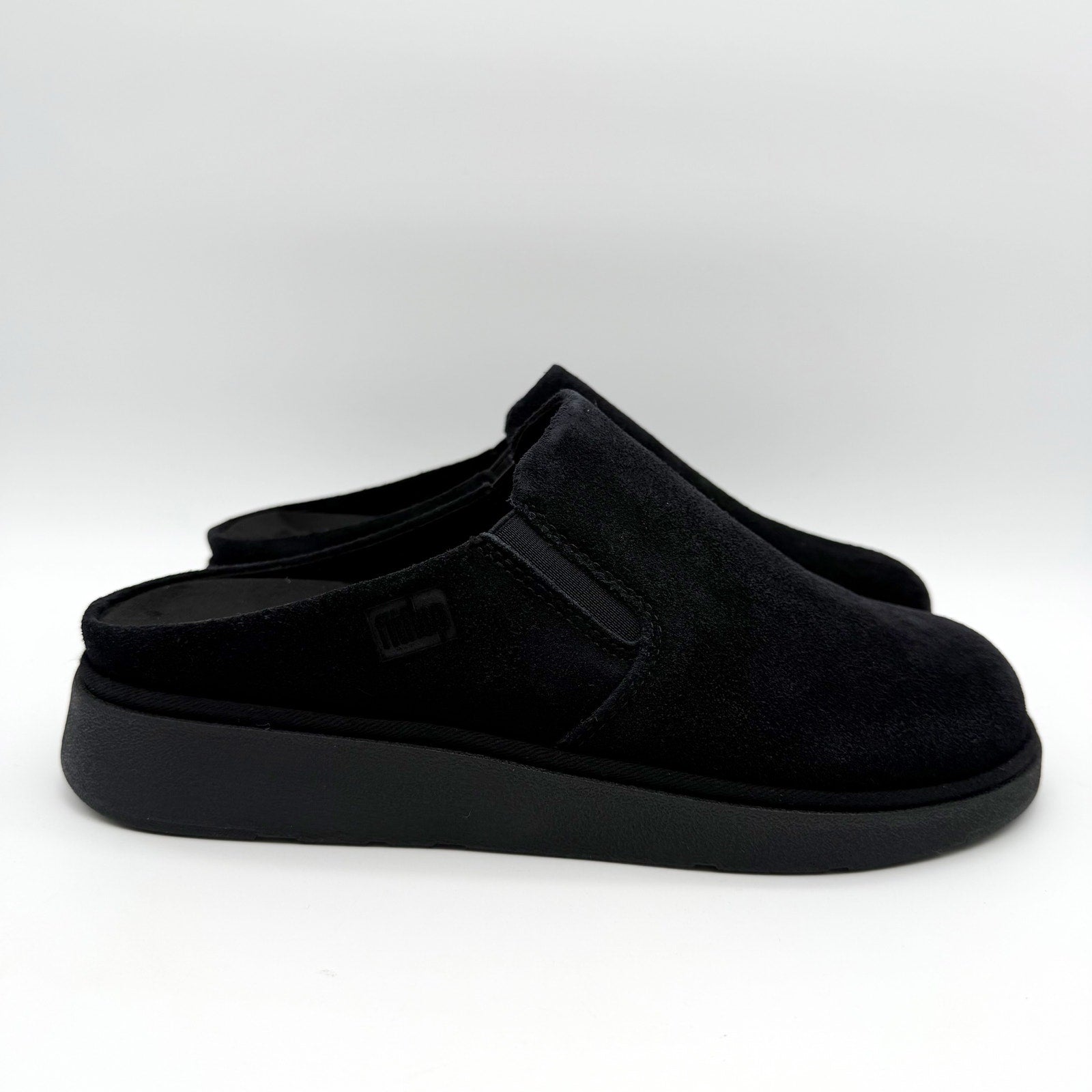 FitFlop Womens Gen-FF Elasticated Mules US 9 EU 41 Black Suede NIB