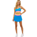 BEACH RIOT Women's Coast Skort Medium Coral Reef Blue Yellow Skirt NWT