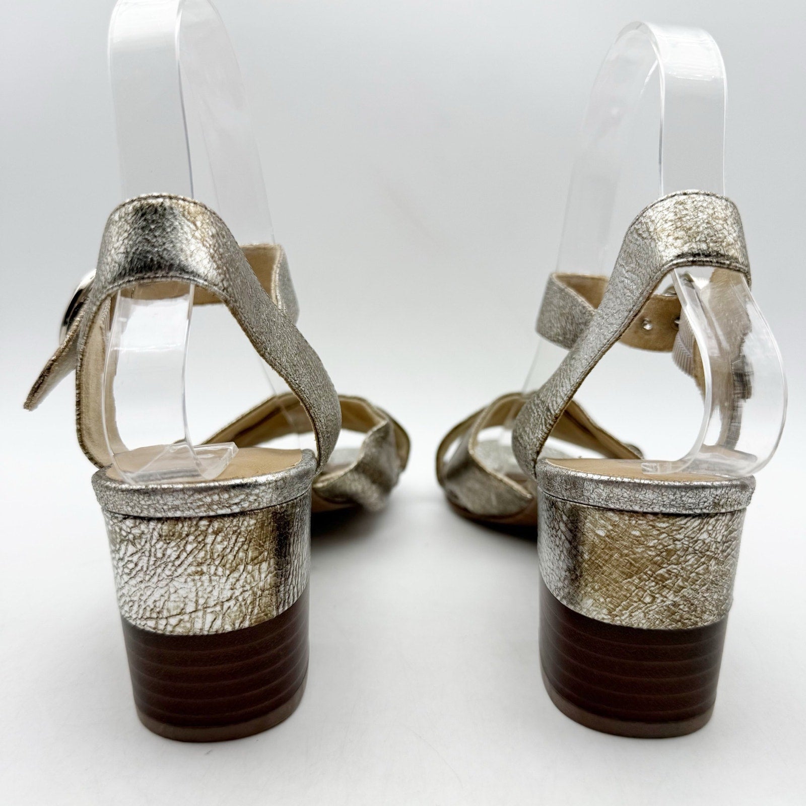 Vaneli Womens Moral Heeled Sandals US 7 M Metallic Gold Leather NWOB