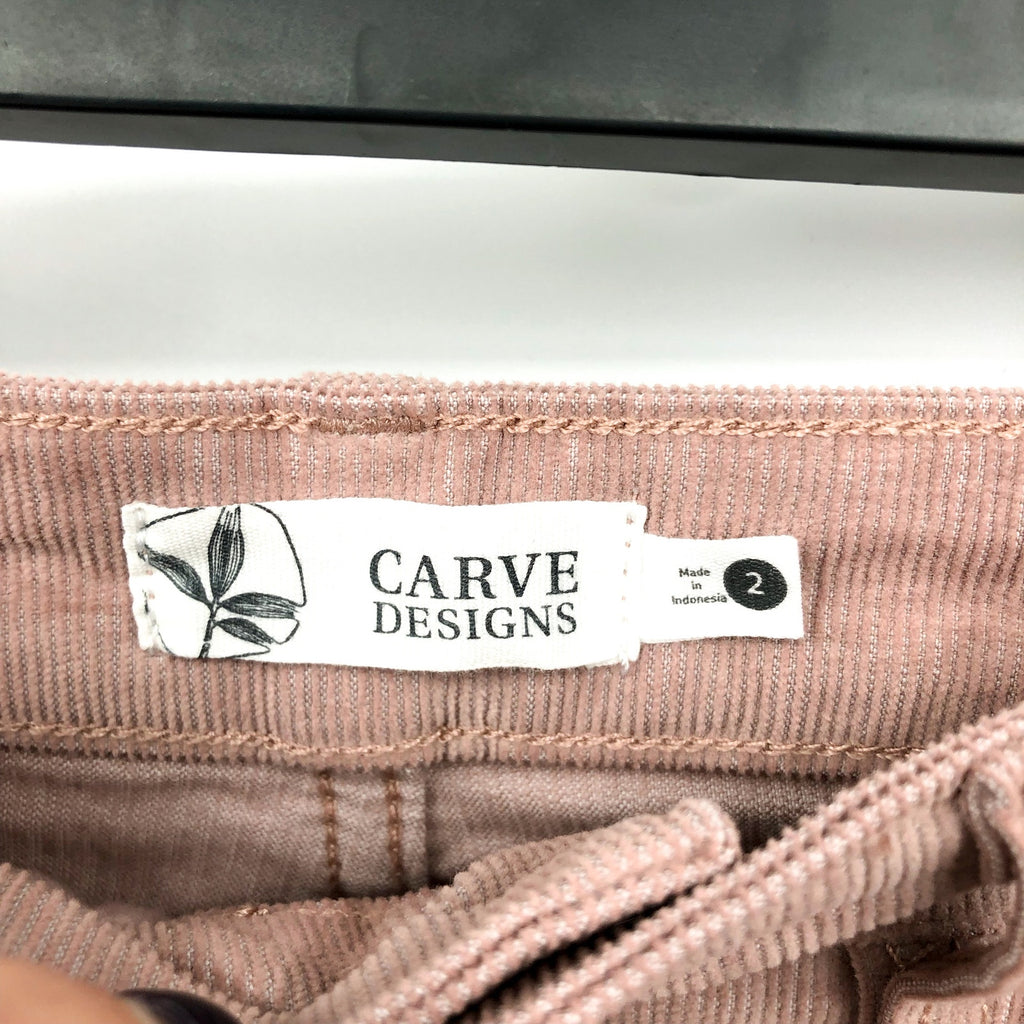 CARVE DESIGN Women's Oahu 10" Shorts Size 2 Pink Beige Corduroy Stretch NWT