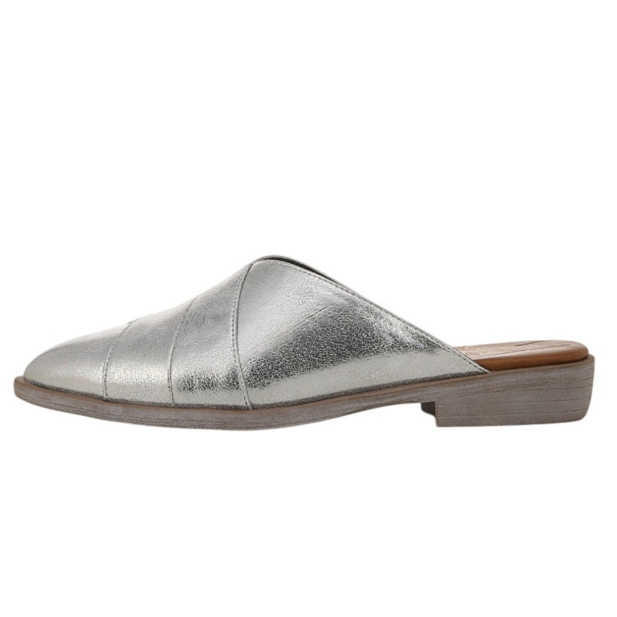 Blowfish Malibu Womens Hazel Mules Size 8.5 M Silver Vegan Leather Flats NIB