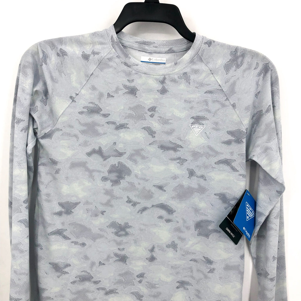 COLUMBIA PFG Womens Uncharted Knit Long Sleeve T-Shirt XS Cirrus Grey Waters NWT