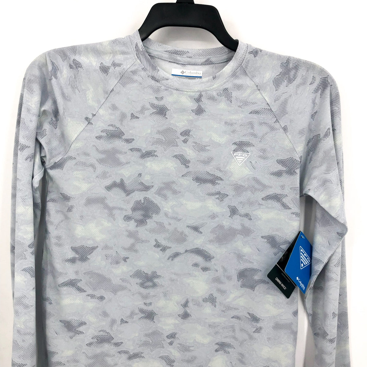 COLUMBIA PFG Womens Uncharted Knit Long Sleeve T-Shirt XS Cirrus Grey Waters NWT