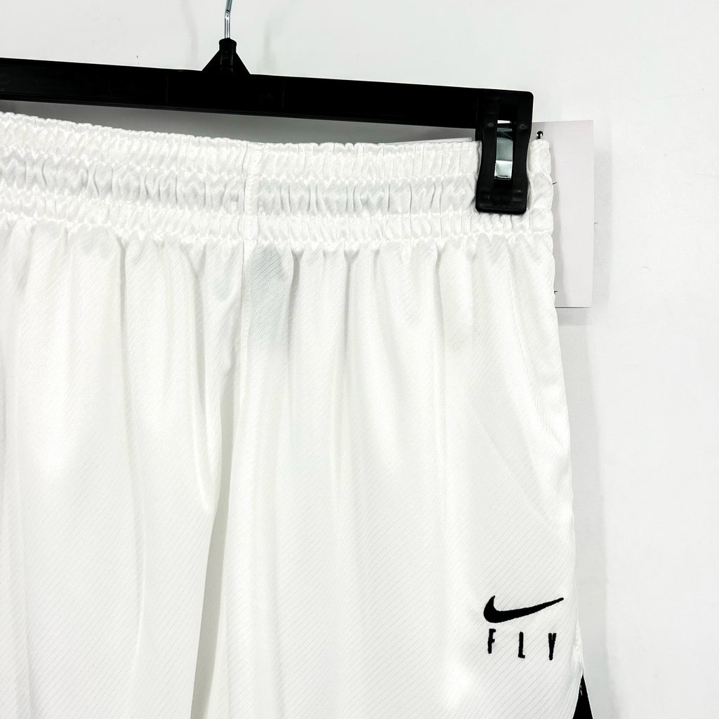 NIKE Women's Dri-FIT ISoFly Basketball Shorts XS White Black Elastic Waist NWT