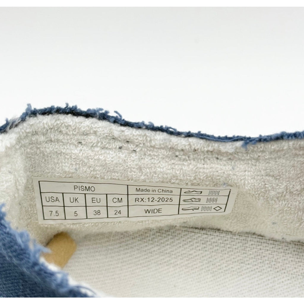 Vionic Womens Beach Pismo Sneakers Size 7.5 WIDE Navy Blue Cotton Canvas NIB
