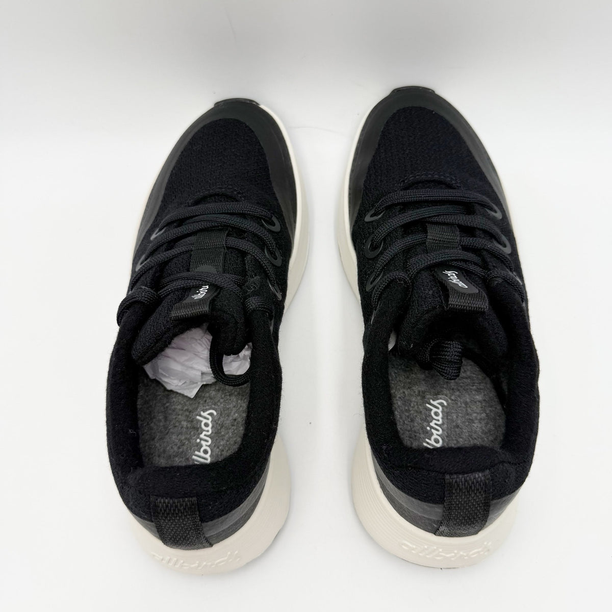 AllBirds Womens Runner Protect Low Sneakers Size 6.5 Black White Athletic NWOB