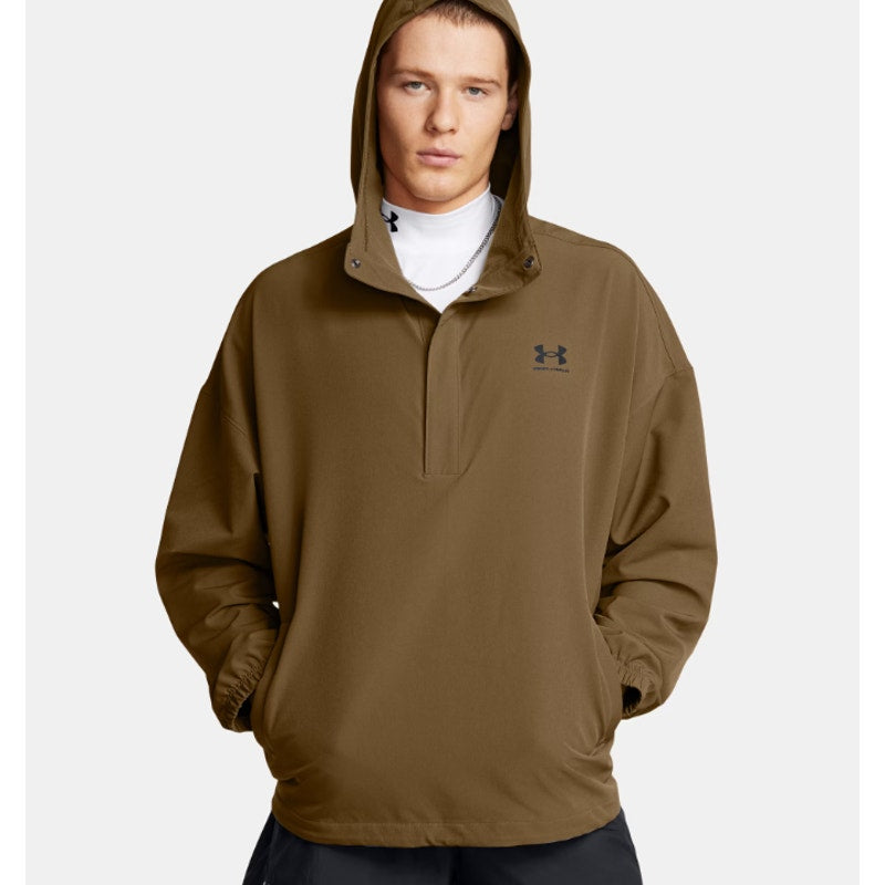 UNDER ARMOUR UA Vibe StormShell Jacket Hoodie Medium Tan Water Resistant NWOT
