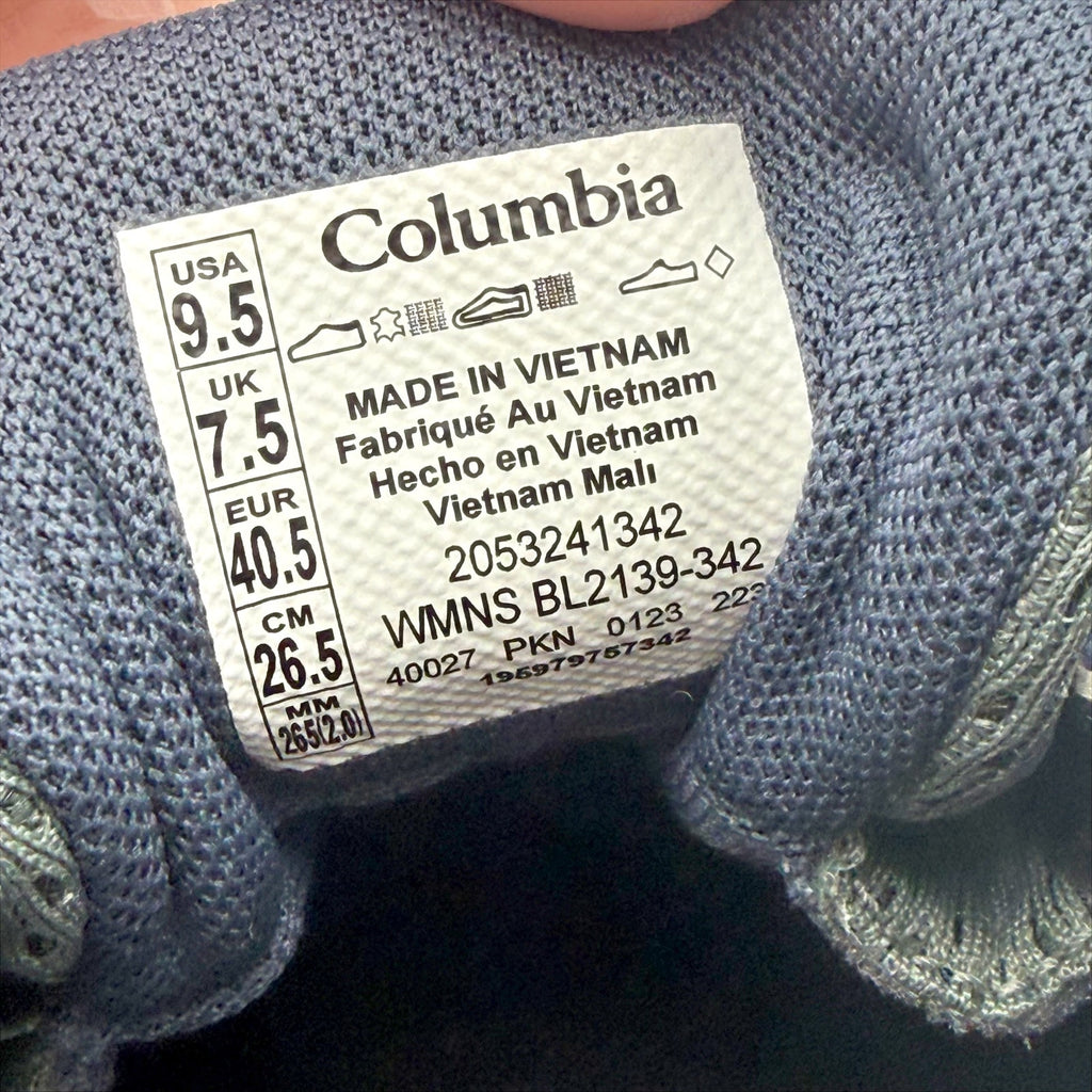 Columbia Womens Granite Trail Hiking Shoes Size 9.5 Blue Grey Waterproof NIB