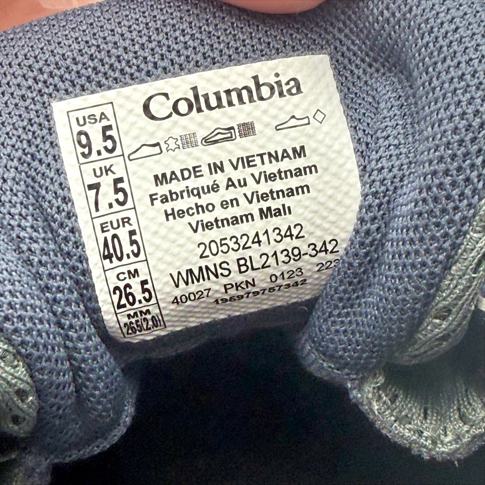 Columbia Womens Granite Trail Hiking Shoes Size 9.5 Blue Grey Waterproof NIB