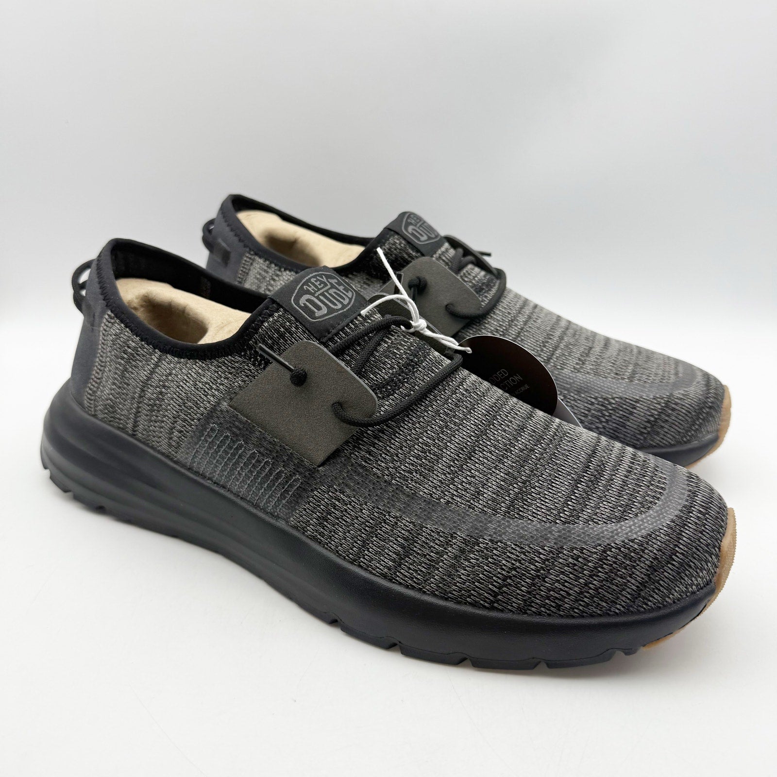 Hey Dude Mens Sirocco Casual Shoes US 13 EU 46 Grey Black NIB