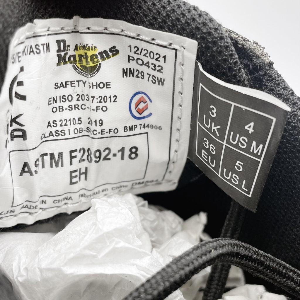 Dr. Martens Work 1461 Shoes Womens US 5 EU 36 Black Leather WR SR NIB