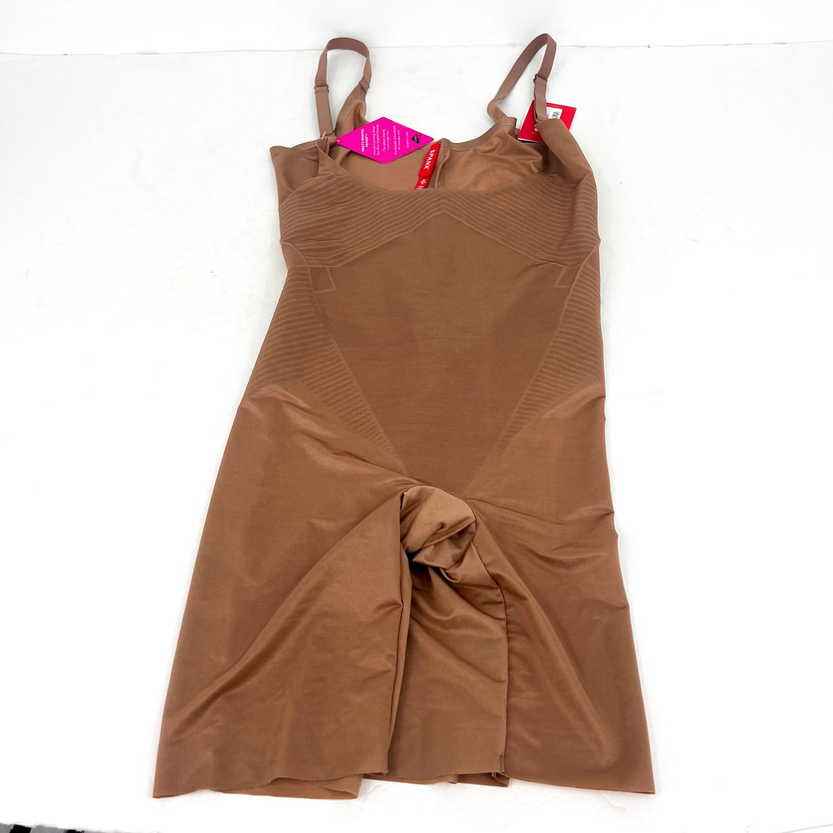 SPANX Open-Bust Mid-Thigh Bodysuit Small Cafe Au Lait 10235R NWT