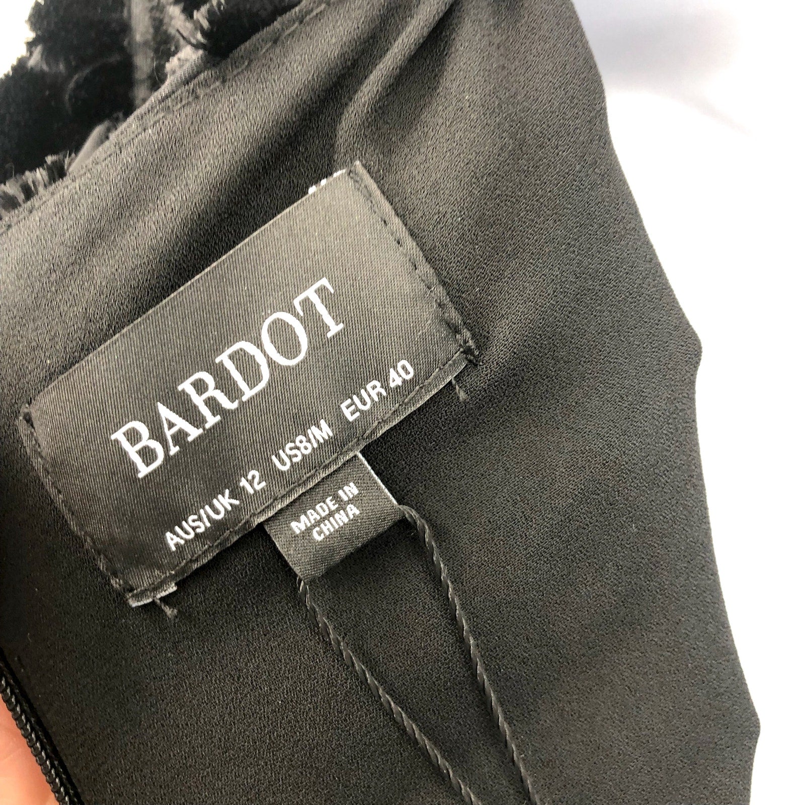 BARDOT Women's Leo Mini Dress Medium US 8 Black Burnout Velvet Long Sleeves NWR